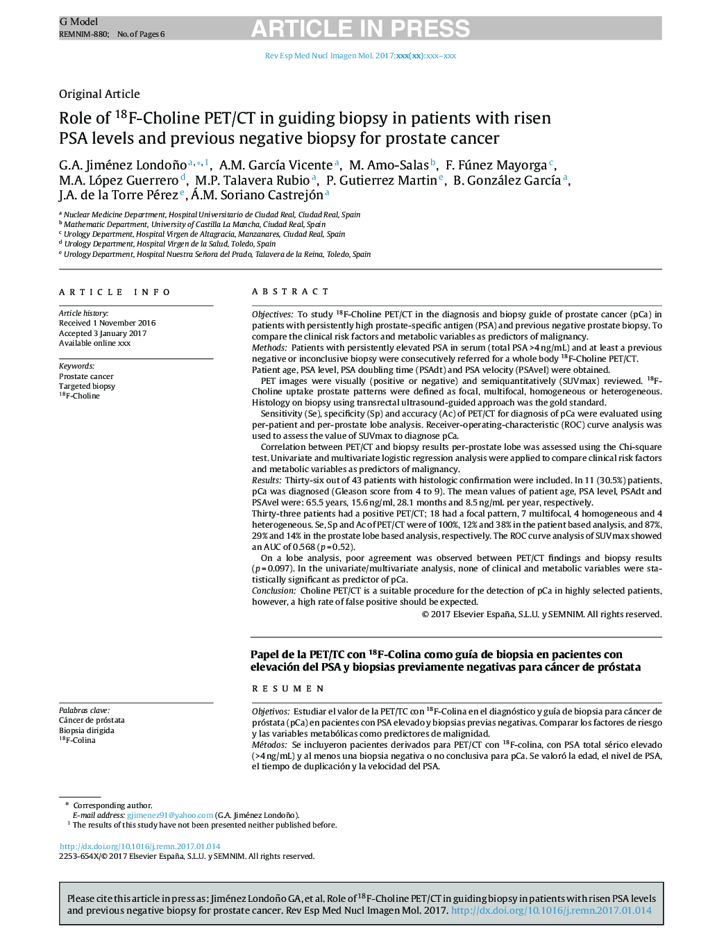 Role of 18F-Choline PET/CT in guiding biopsy in patients with risen PSA levels and previous negative biopsy for prostate cancer