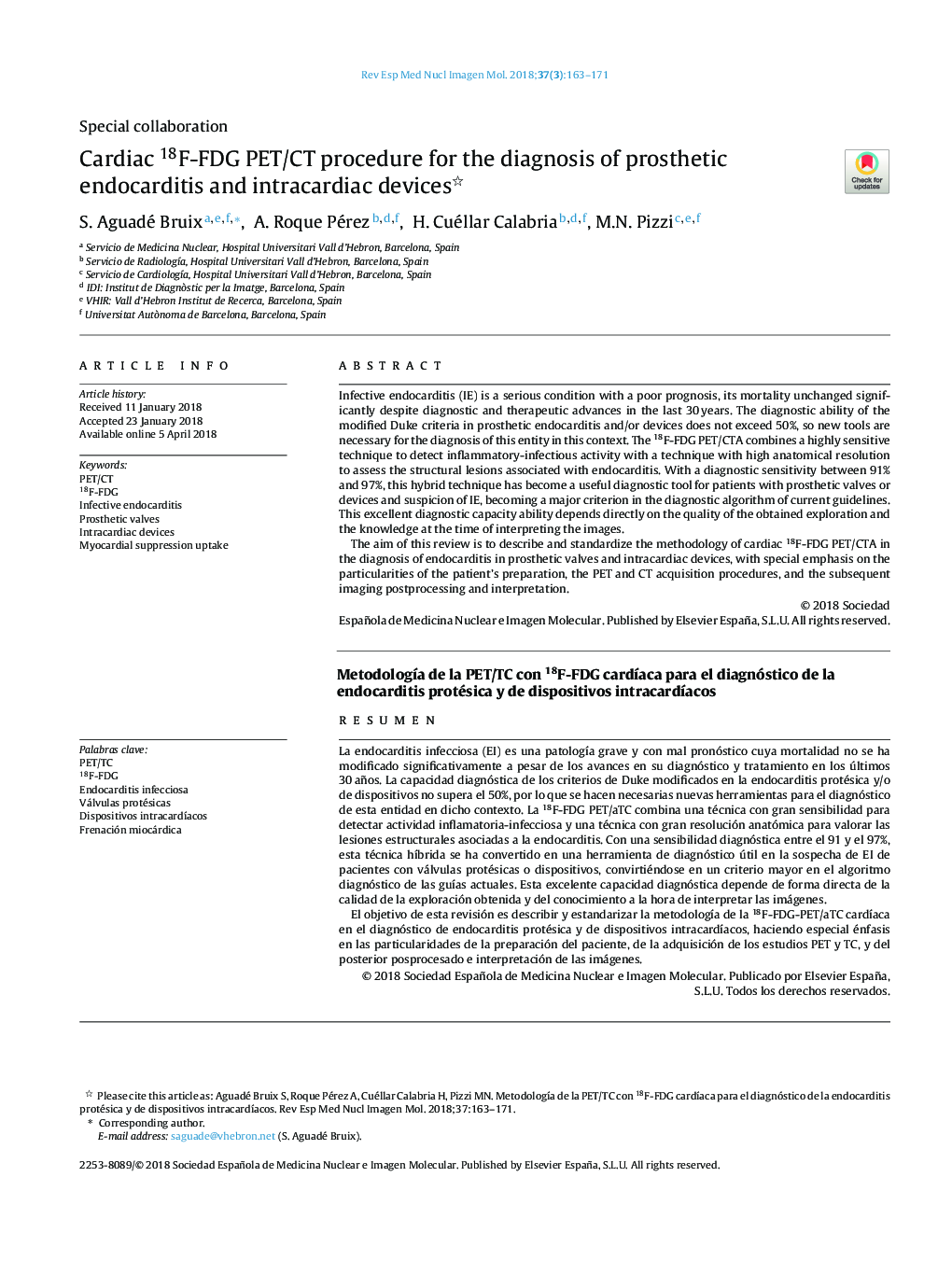 Cardiac 18F-FDG PET/CT procedure for the diagnosis of prosthetic endocarditis and intracardiac devices