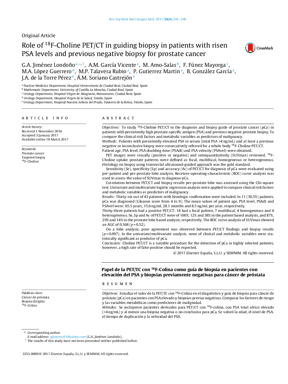 Role of 18F-Choline PET/CT in guiding biopsy in patients with risen PSA levels and previous negative biopsy for prostate cancer