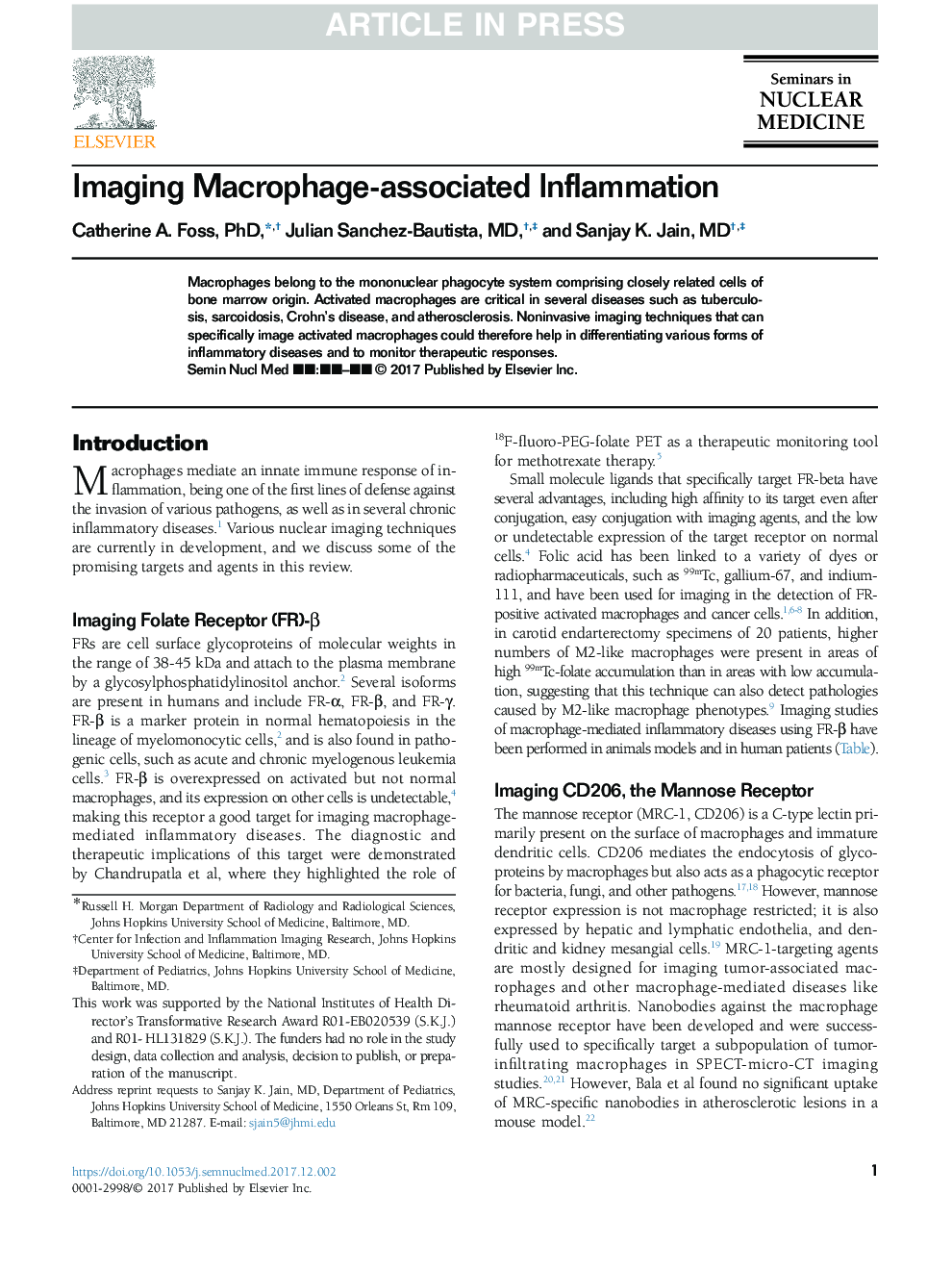Imaging Macrophage-associated Inflammation