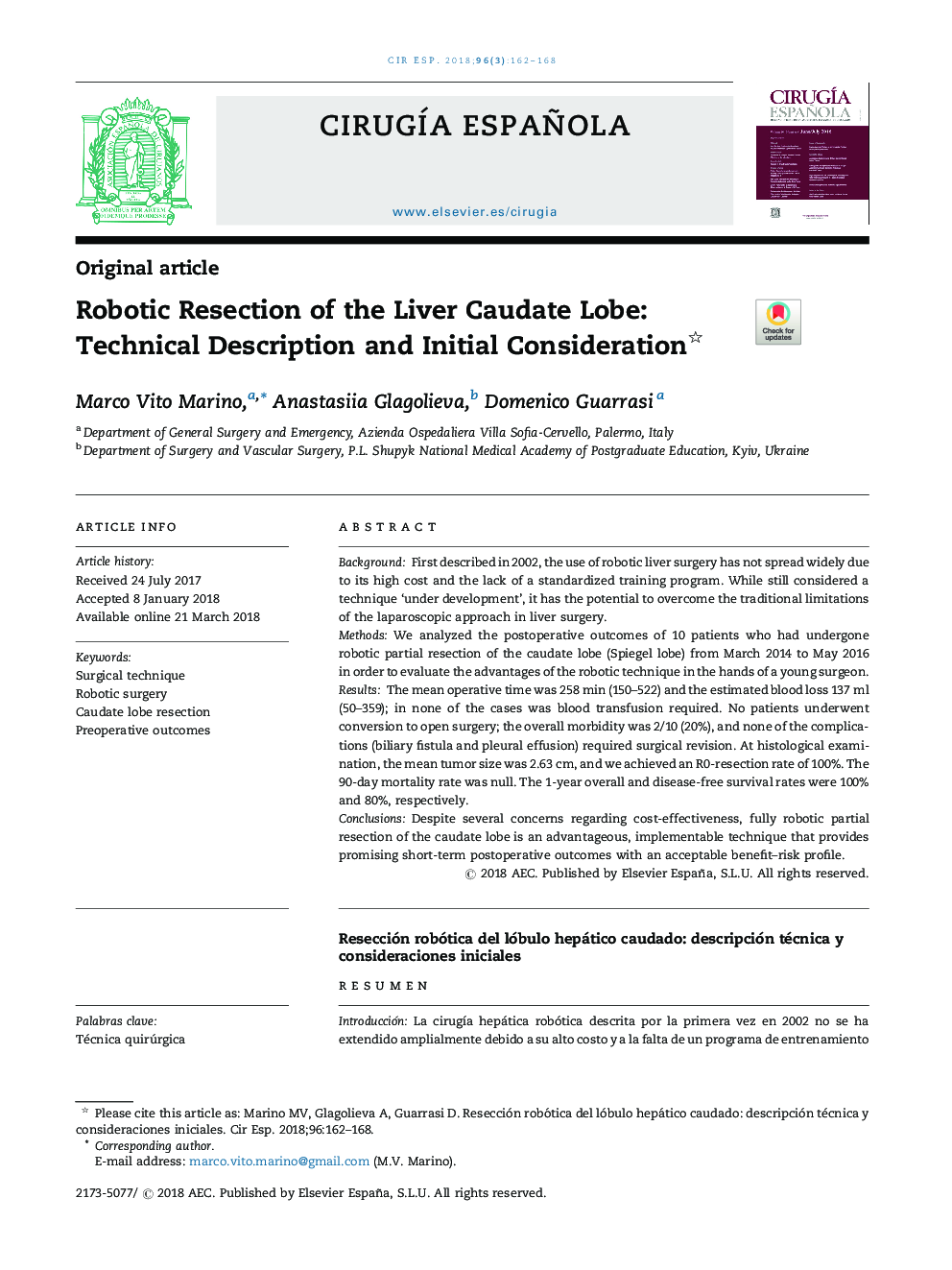 Robotic Resection of the Liver Caudate Lobe: Technical Description and Initial Consideration