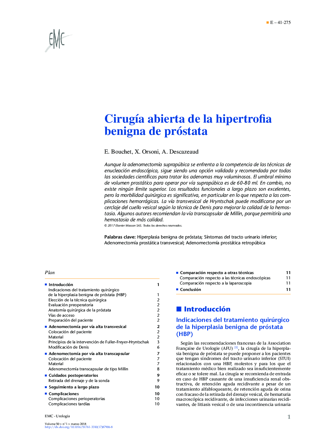 CirugÃ­a abierta de la hipertrofia benigna de próstata