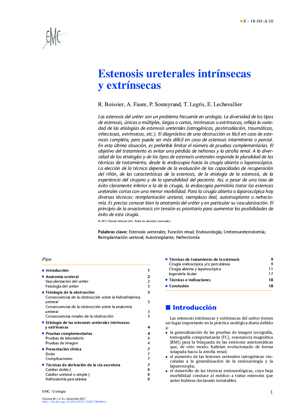 Estenosis ureterales intrÃ­nsecas y extrÃ­nsecas