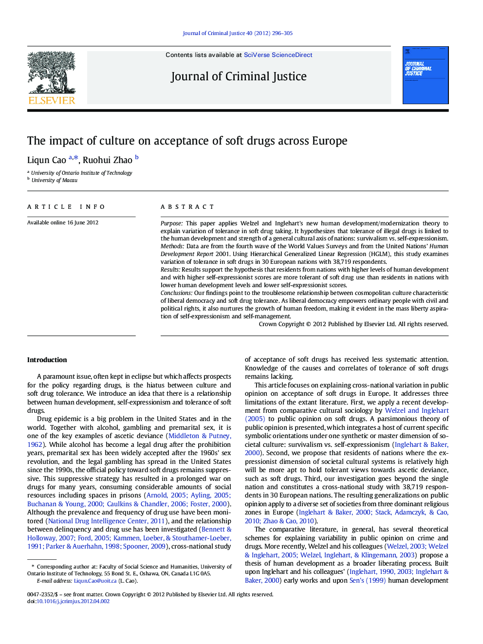 The impact of culture on acceptance of soft drugs across Europe