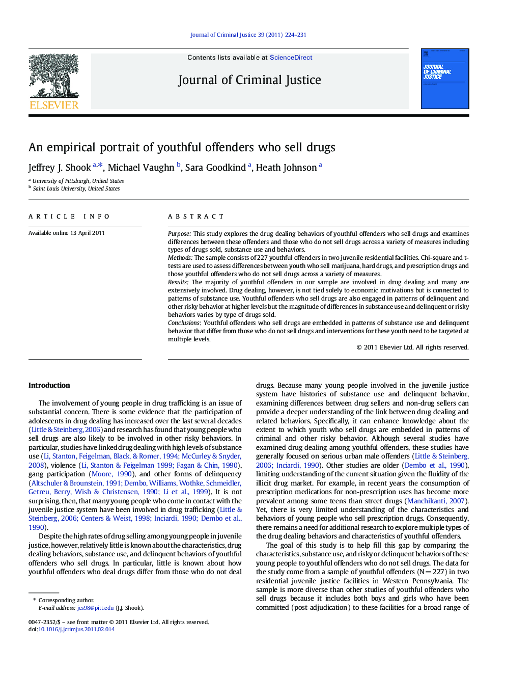 An empirical portrait of youthful offenders who sell drugs