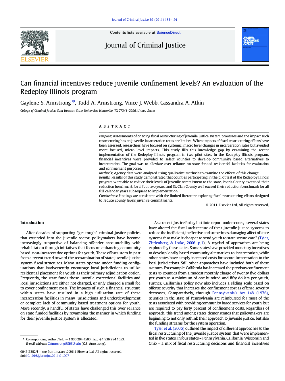 Can financial incentives reduce juvenile confinement levels? An evaluation of the Redeploy Illinois program