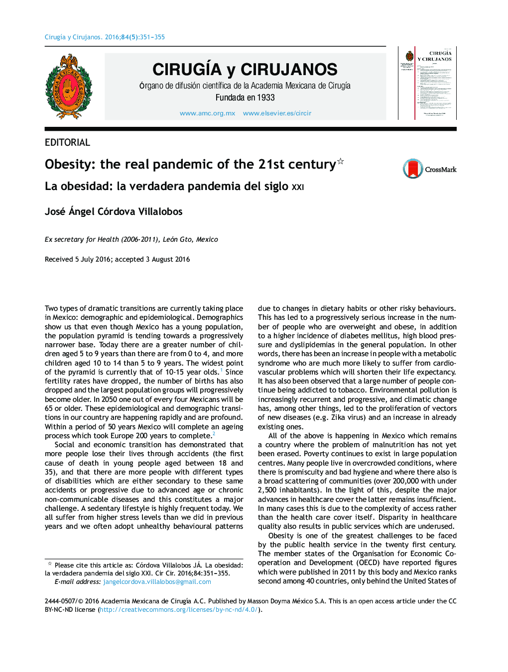 Obesity: the real pandemic of the 21st century