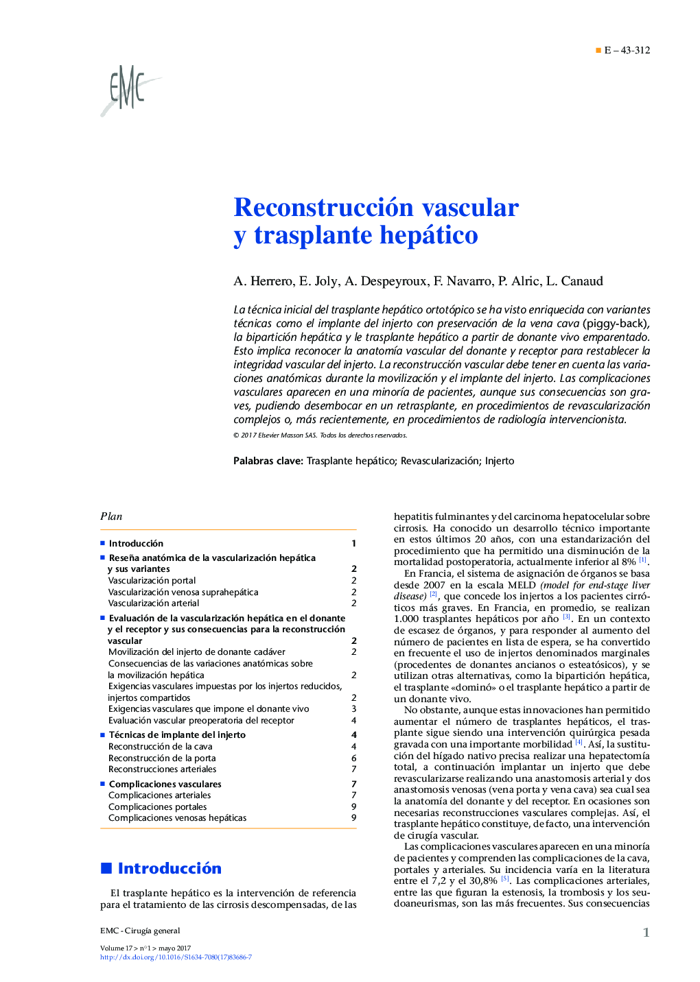 Reconstrucción vascular y trasplante hepático