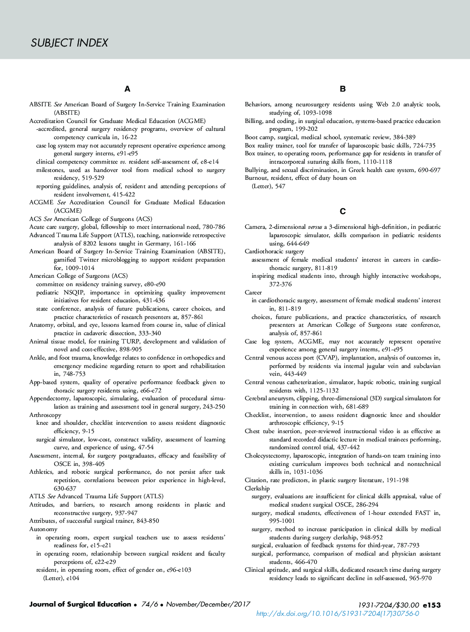 Subject Index