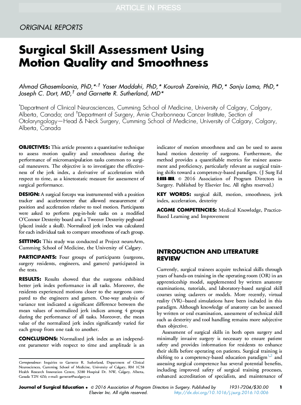 Surgical Skill Assessment Using Motion Quality and Smoothness