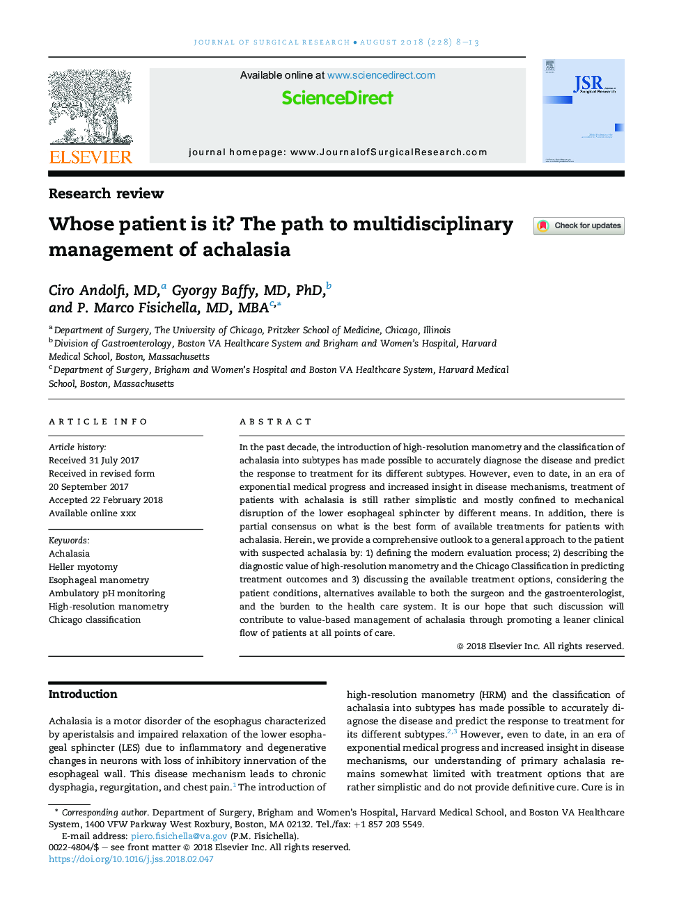 Whose patient is it? The path to multidisciplinary management of achalasia