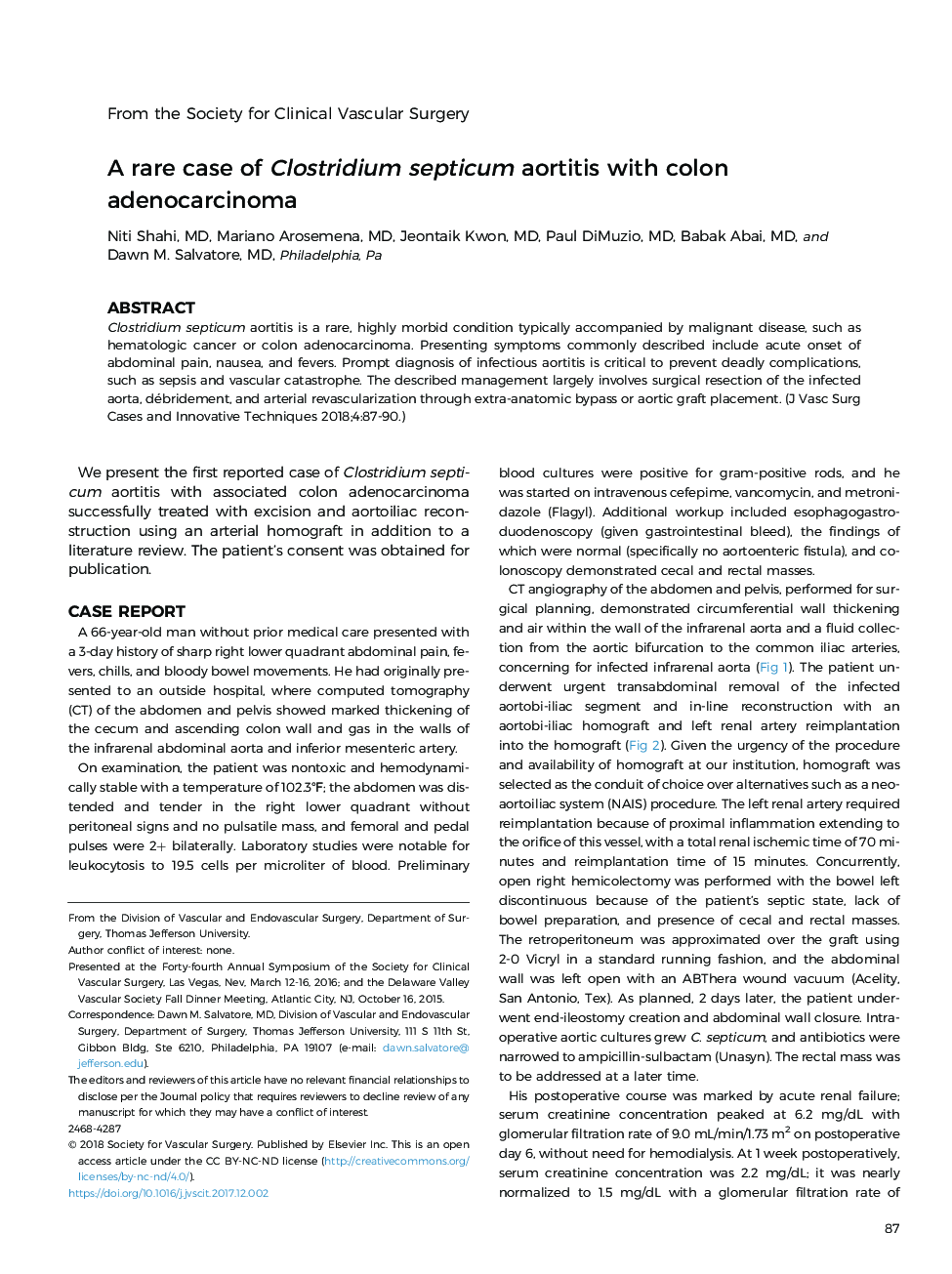 A rare case of Clostridium septicum aortitis with colon adenocarcinoma