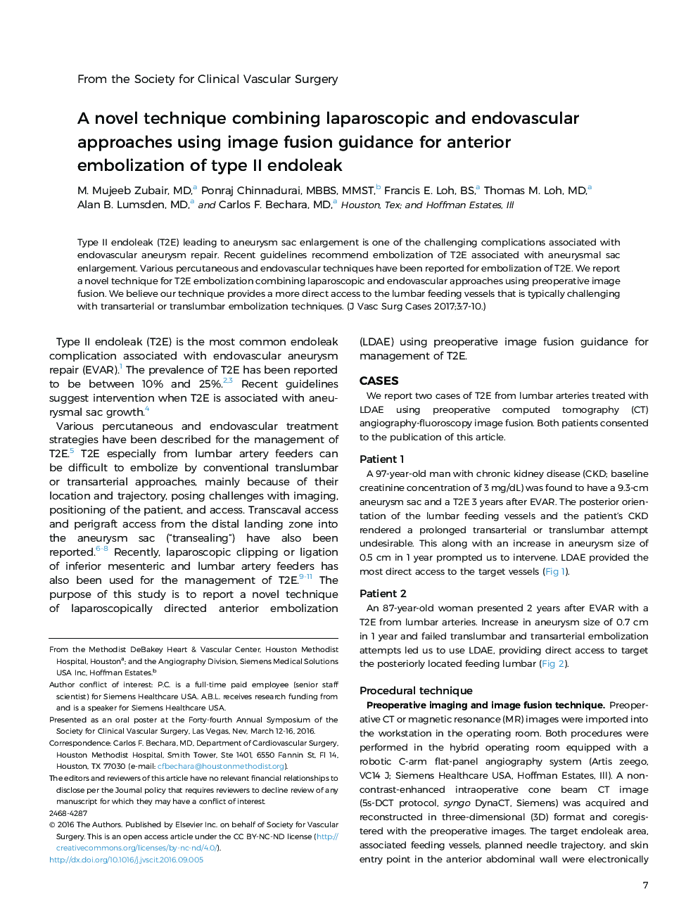 A novel technique combining laparoscopic and endovascular approaches using image fusion guidance for anterior embolization of type II endoleak