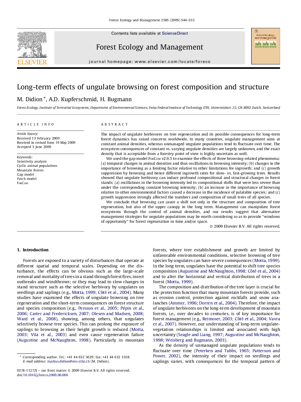 Long-term effects of ungulate browsing on forest composition and structure