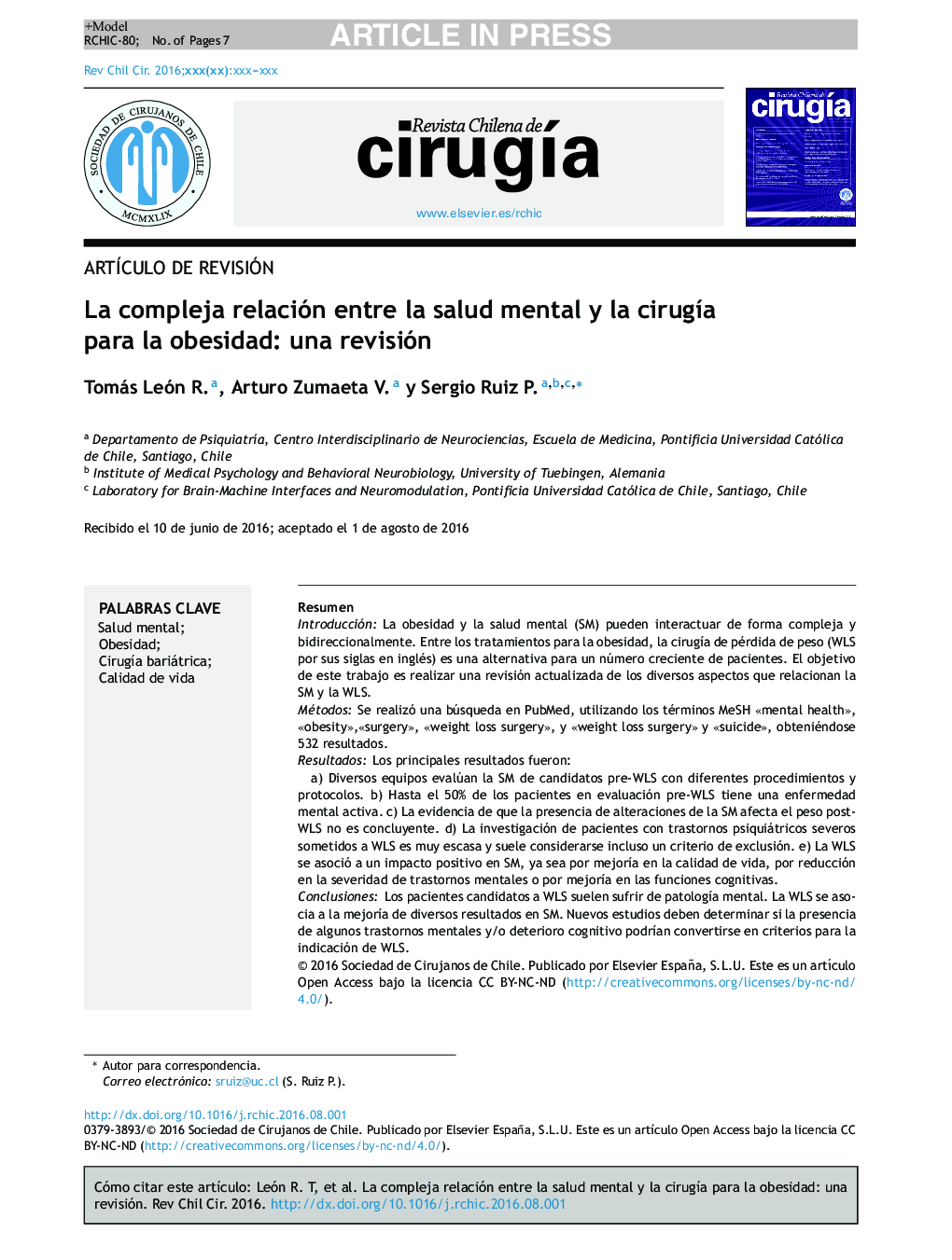 La compleja relación entre la salud mental y la cirugÃ­a para la obesidad: una revisión