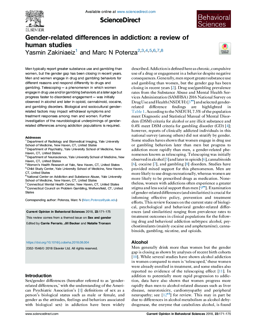 Gender-related differences in addiction: a review of human studies