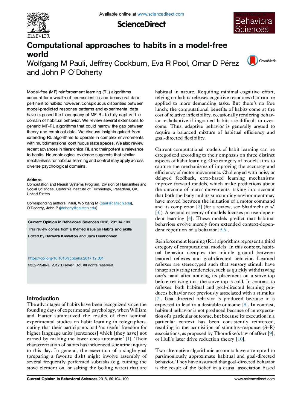 Computational approaches to habits in a model-free world