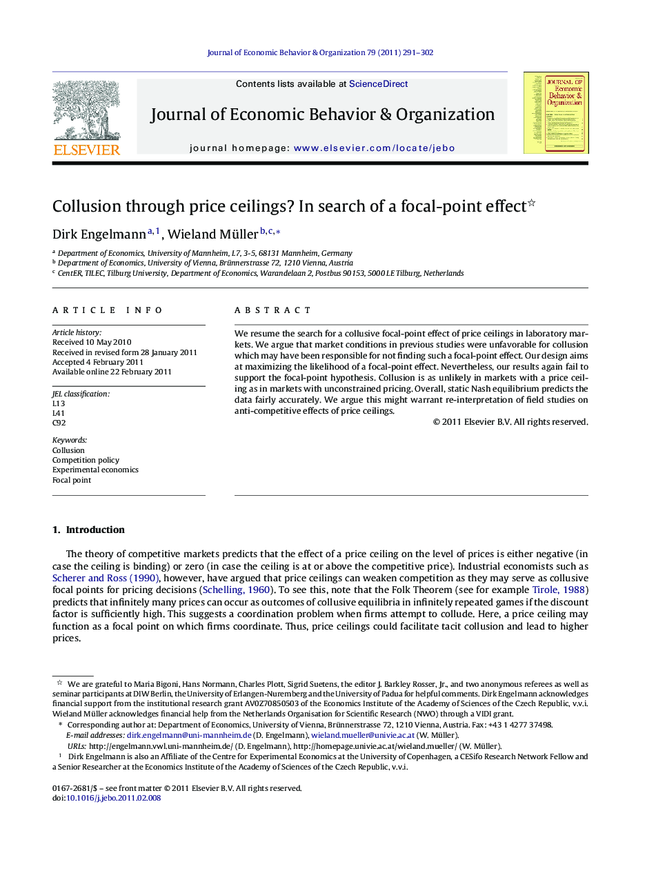 Collusion through price ceilings? In search of a focal-point effect 