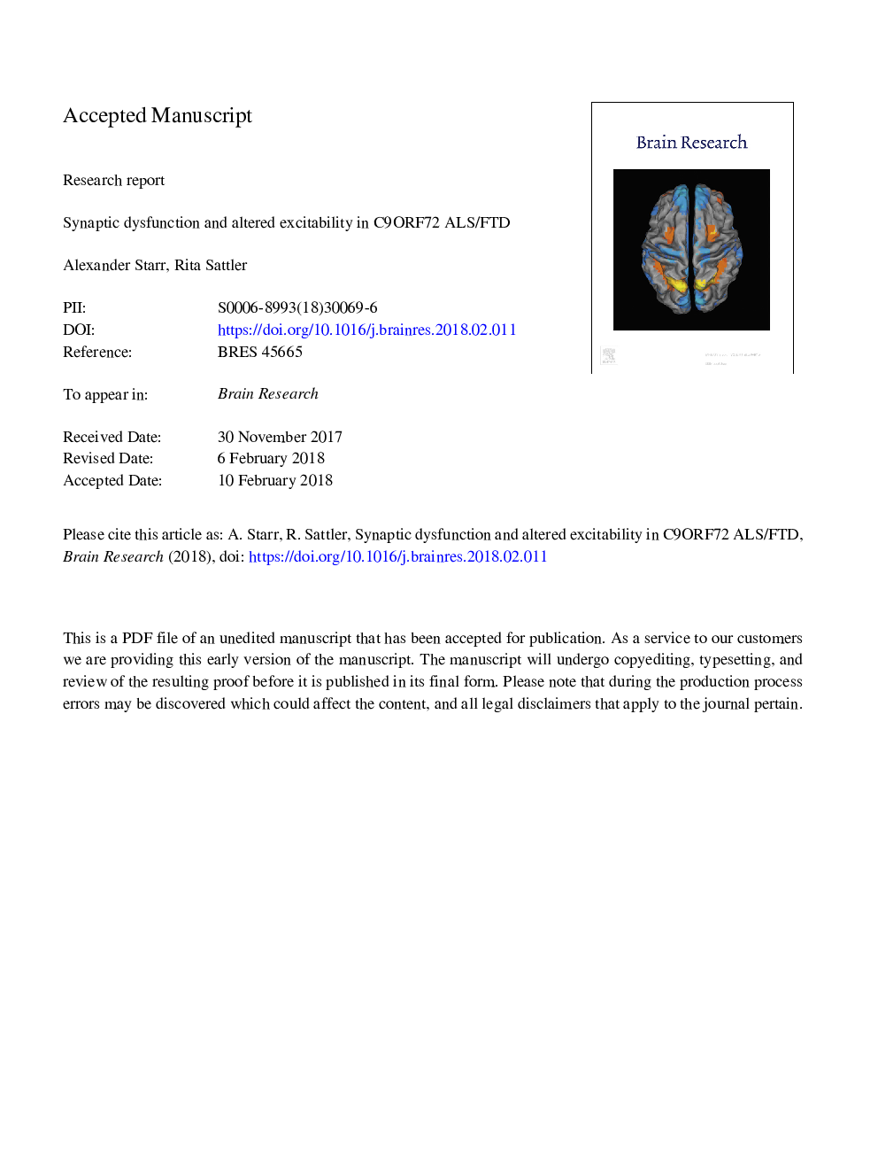 Synaptic dysfunction and altered excitability in C9ORF72 ALS/FTD