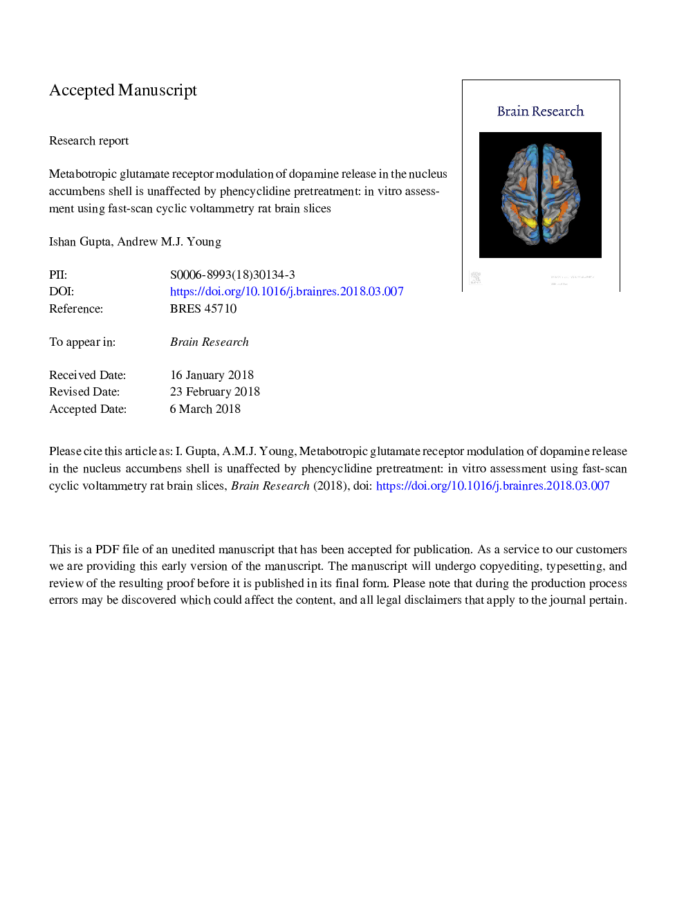 Metabotropic glutamate receptor modulation of dopamine release in the nucleus accumbens shell is unaffected by phencyclidine pretreatment: In vitro assessment using fast-scan cyclic voltammetry rat brain slices