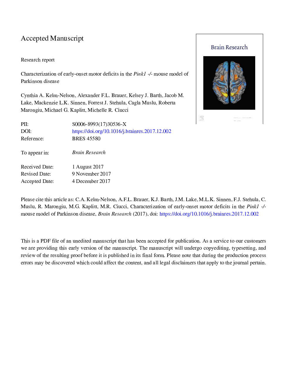 Characterization of early-onset motor deficits in the Pink1â/â mouse model of Parkinson disease