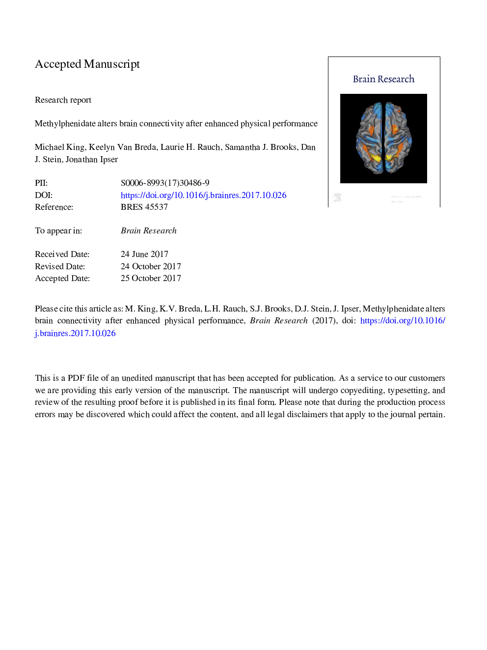 Methylphenidate alters brain connectivity after enhanced physical performance