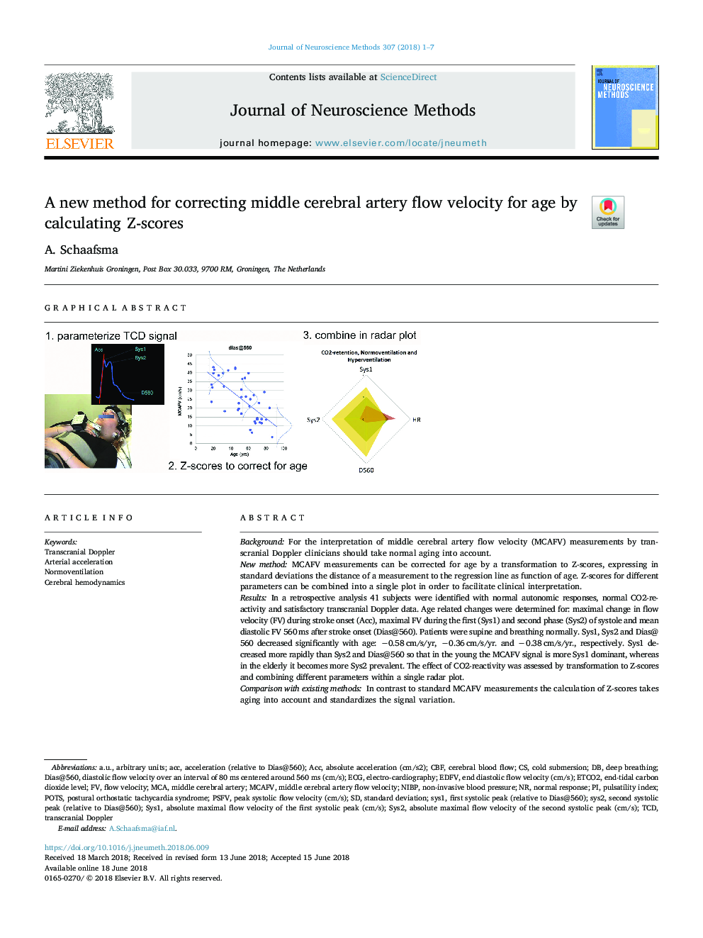 A new method for correcting middle cerebral artery flow velocity for age by calculating Z-scores