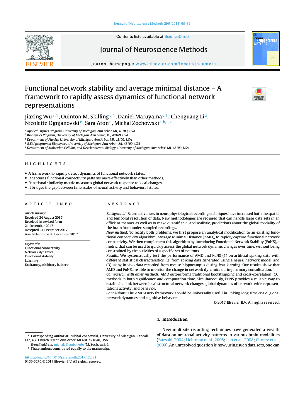 Functional network stability and average minimal distance - A framework to rapidly assess dynamics of functional network representations