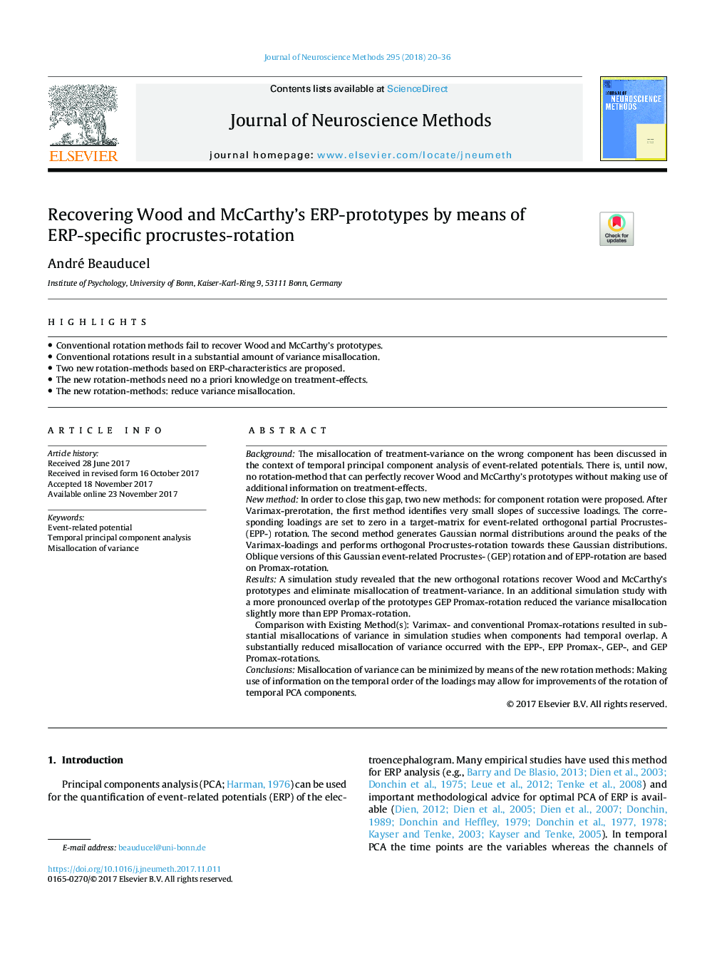 Recovering Wood and McCarthy's ERP-prototypes by means of ERP-specific procrustes-rotation