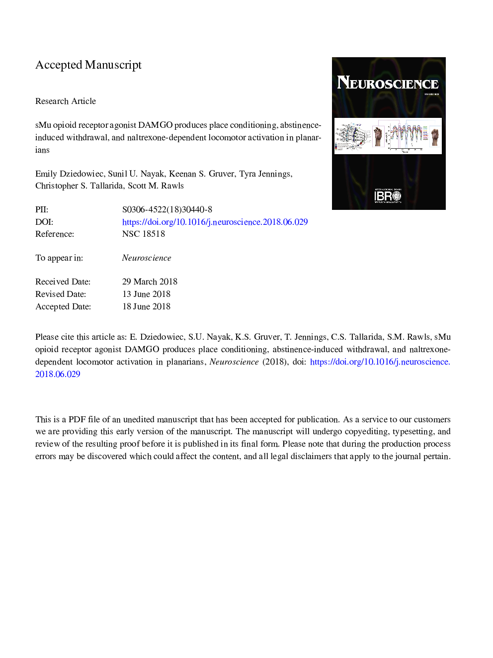 Mu Opioid Receptor Agonist DAMGO Produces Place Conditioning, Abstinence-induced Withdrawal, and Naltrexone-Dependent Locomotor Activation in Planarians