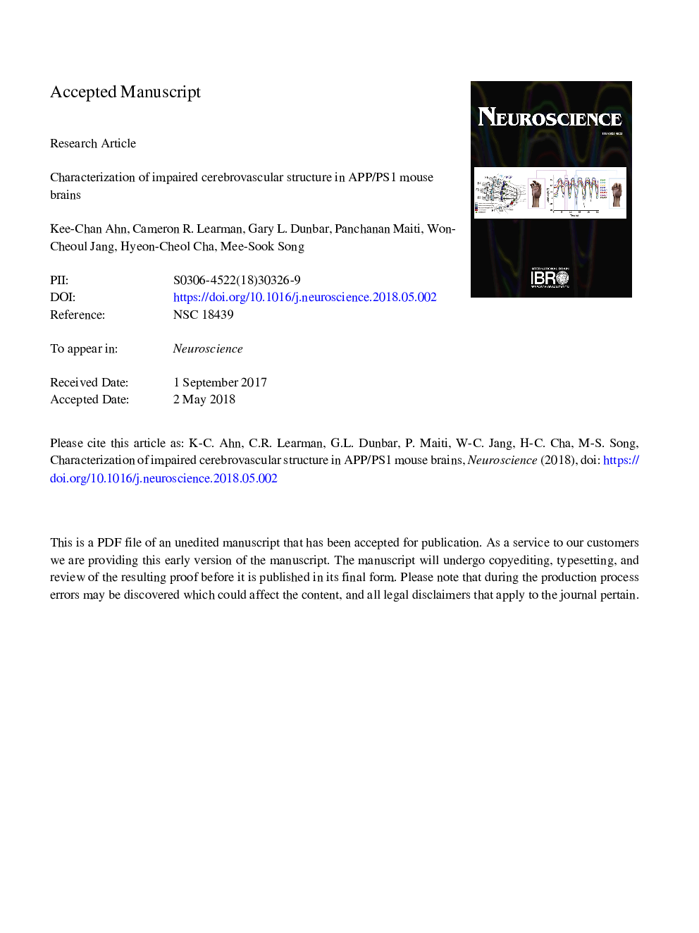 Characterization of Impaired Cerebrovascular Structure in APP/PS1 Mouse Brains