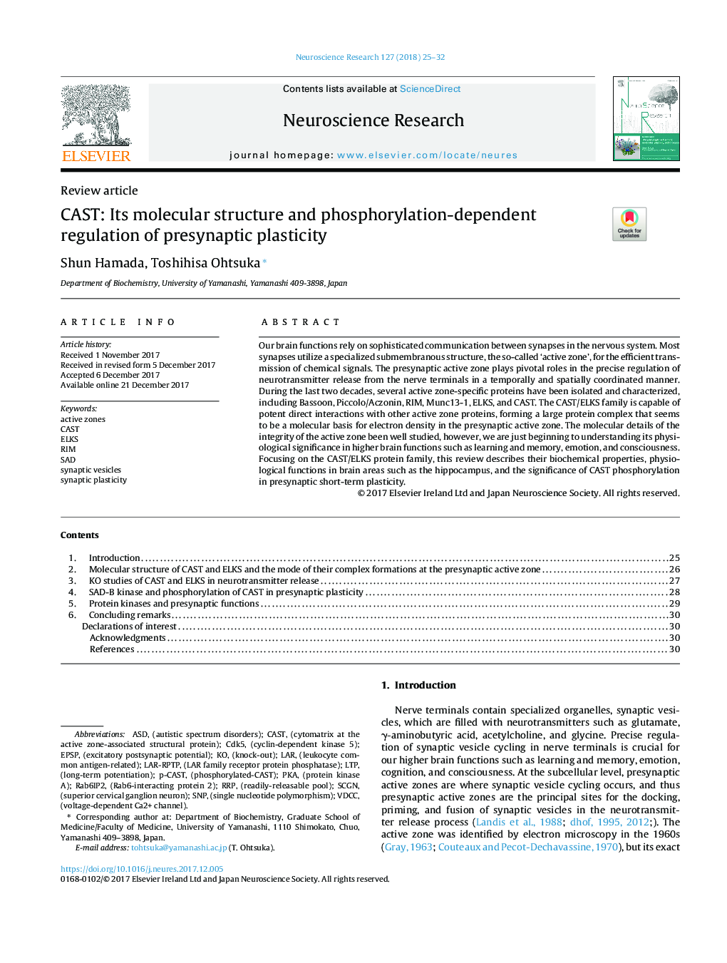 CAST: Its molecular structure and phosphorylation-dependent regulation of presynaptic plasticity