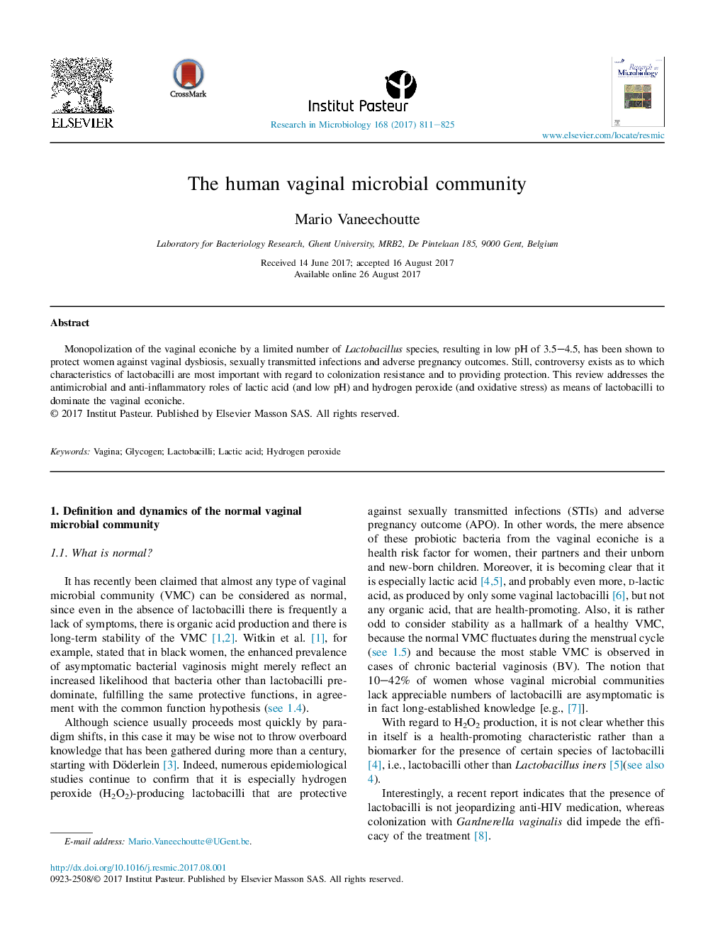 The human vaginal microbial community