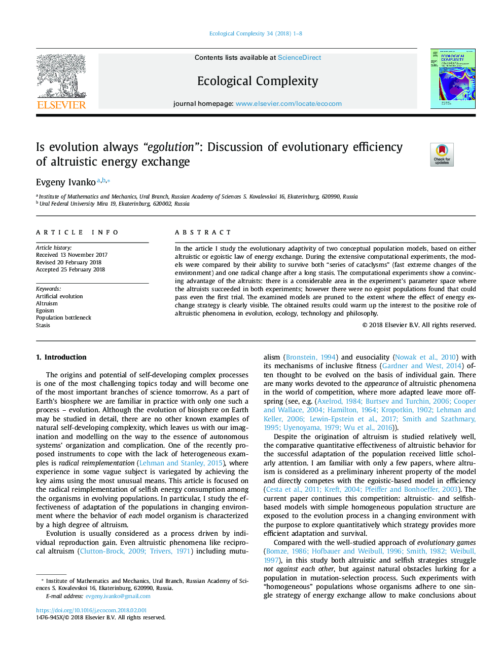 Is evolution always “egolution”: Discussion of evolutionary efficiency of altruistic energy exchange