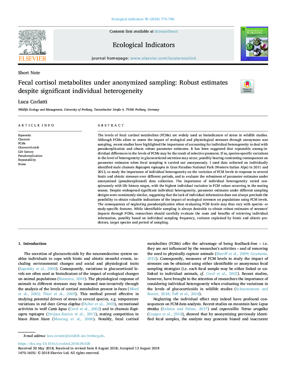 Fecal cortisol metabolites under anonymized sampling: Robust estimates despite significant individual heterogeneity