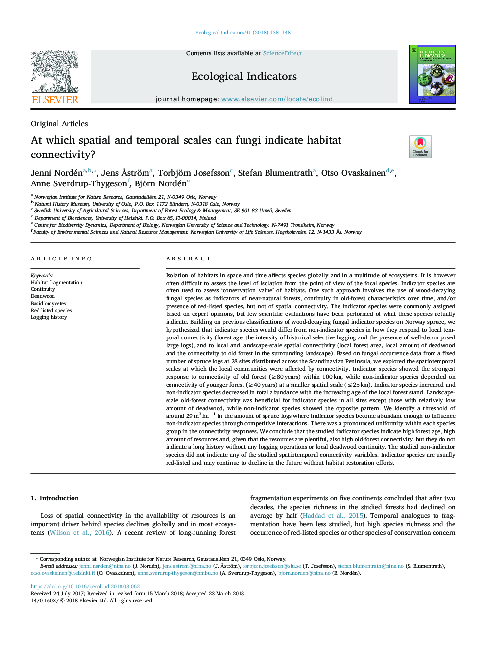 At which spatial and temporal scales can fungi indicate habitat connectivity?