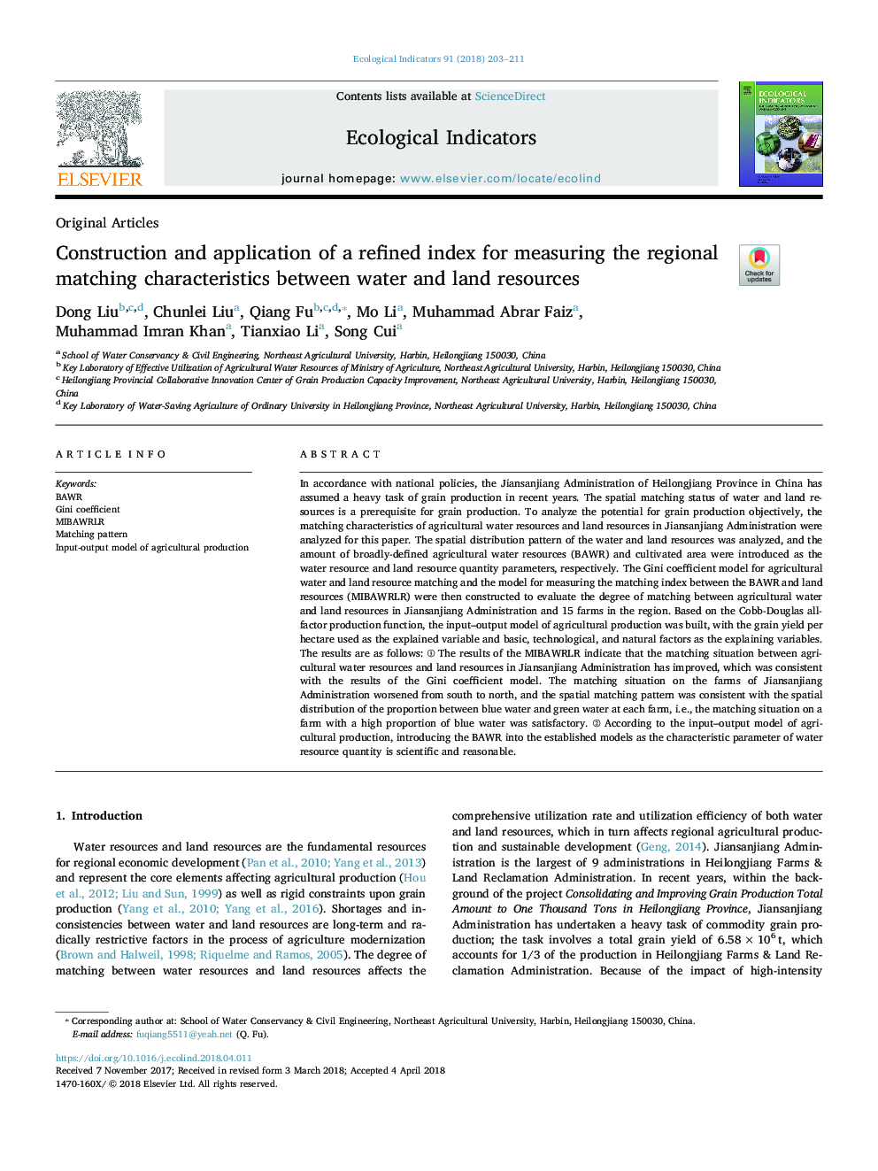 Construction and application of a refined index for measuring the regional matching characteristics between water and land resources