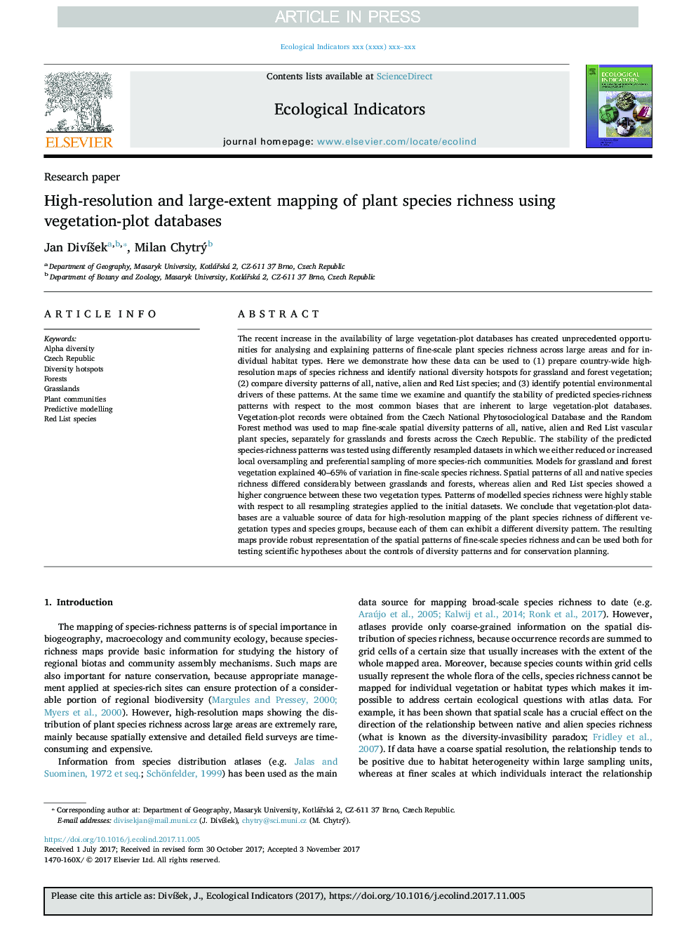 High-resolution and large-extent mapping of plant species richness using vegetation-plot databases