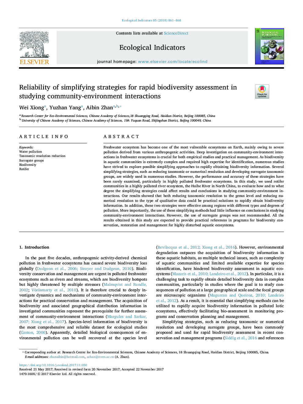 Reliability of simplifying strategies for rapid biodiversity assessment in studying community-environment interactions