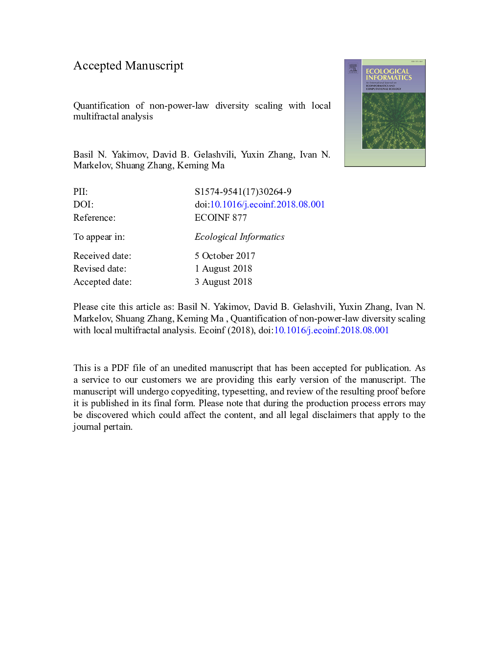 Quantification of non-power-law diversity scaling with local multifractal analysis