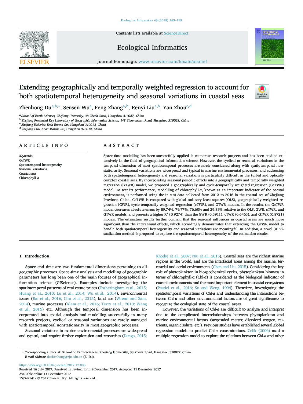 Extending geographically and temporally weighted regression to account for both spatiotemporal heterogeneity and seasonal variations in coastal seas