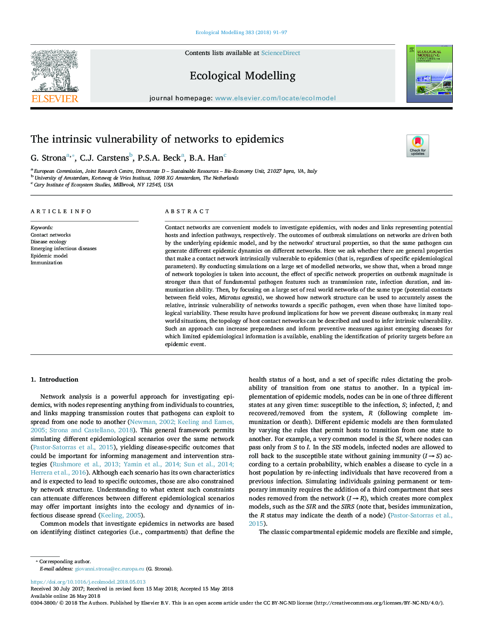 The intrinsic vulnerability of networks to epidemics