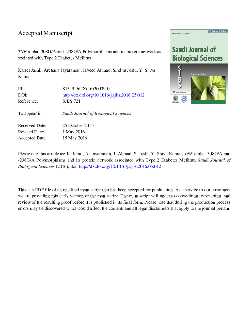 TNF-alpha â308G/A and â238G/A polymorphisms and its protein network associated with type 2 diabetes mellitus