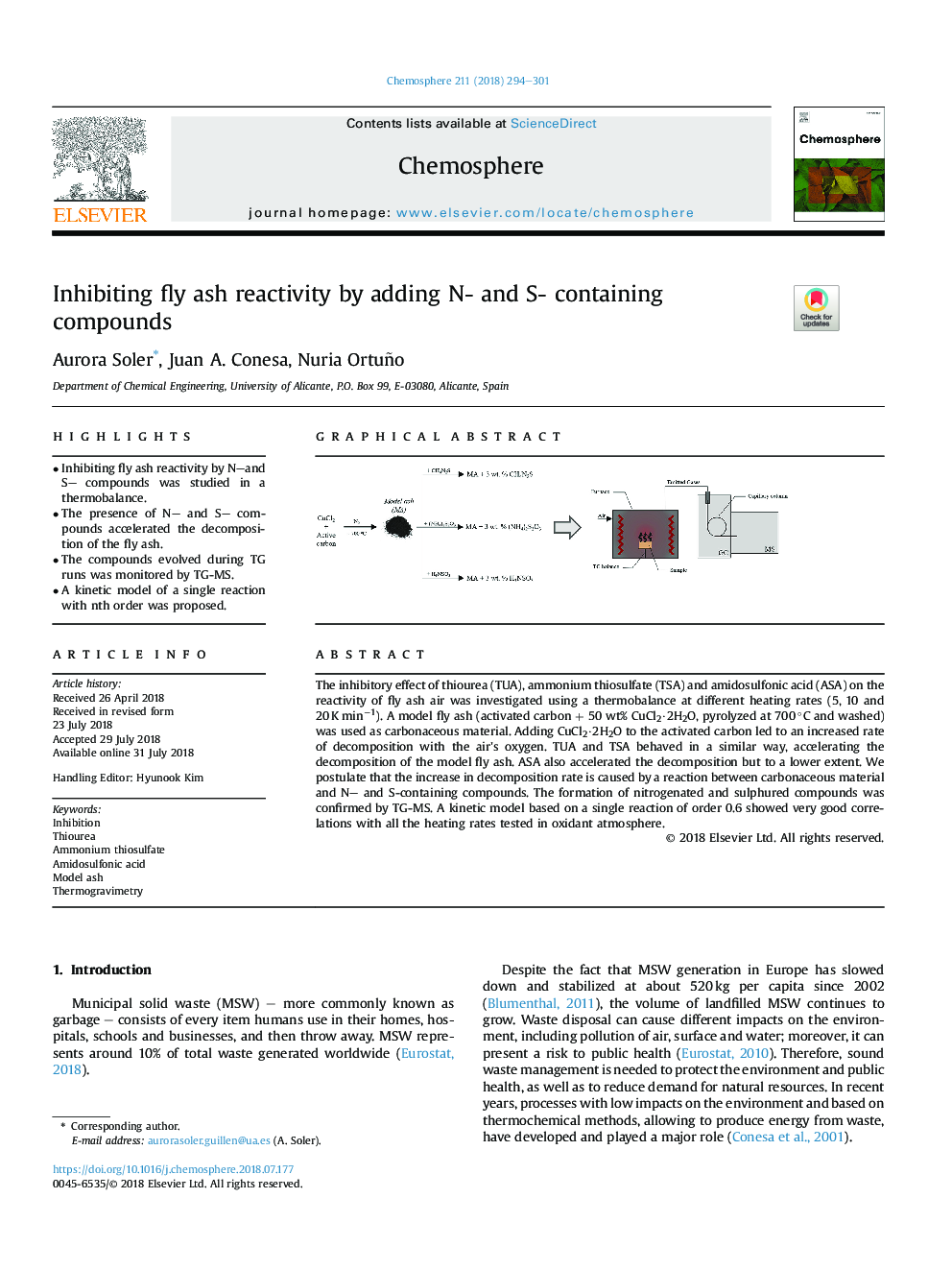 Inhibiting fly ash reactivity by adding N- and S- containing compounds