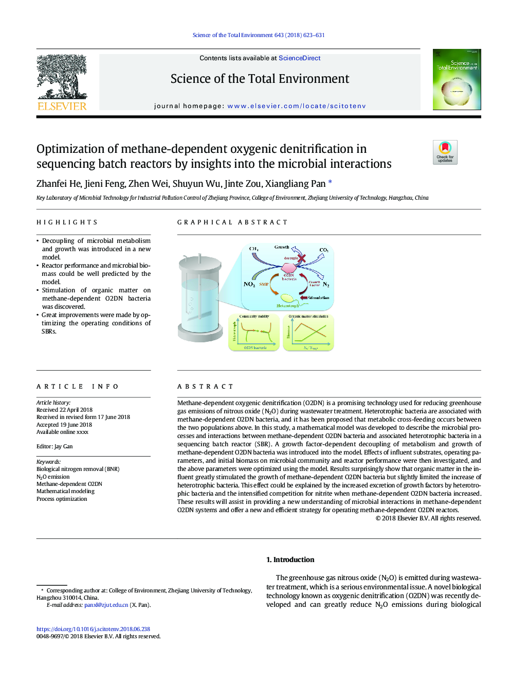 Optimization of methane-dependent oxygenic denitrification in sequencing batch reactors by insights into the microbial interactions