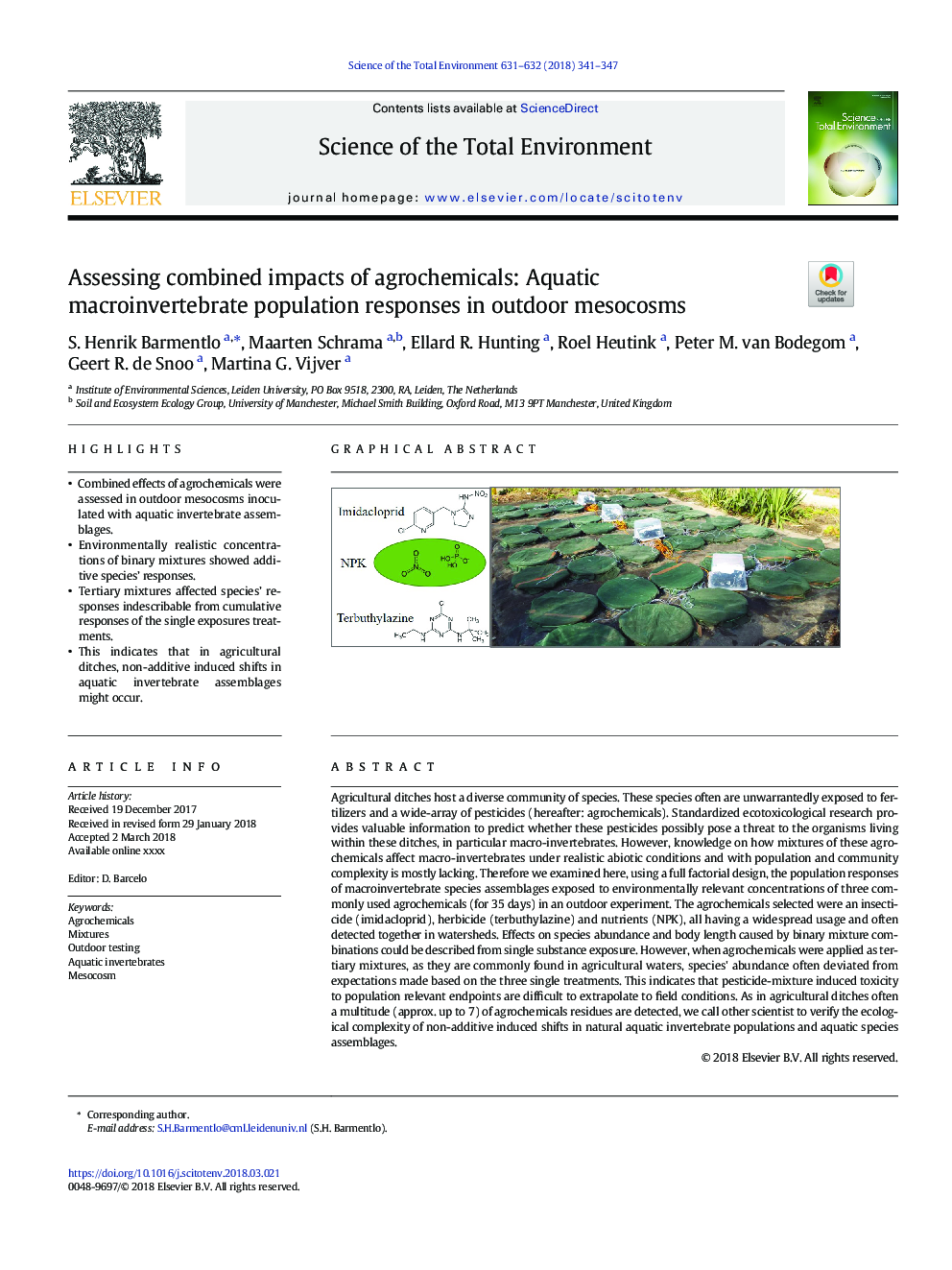 ارزیابی اثرات ترکیبی محصولات زراعی: پاسخ های جمعیت کلان کلم درختان در مزوکوسم های فصلی 
