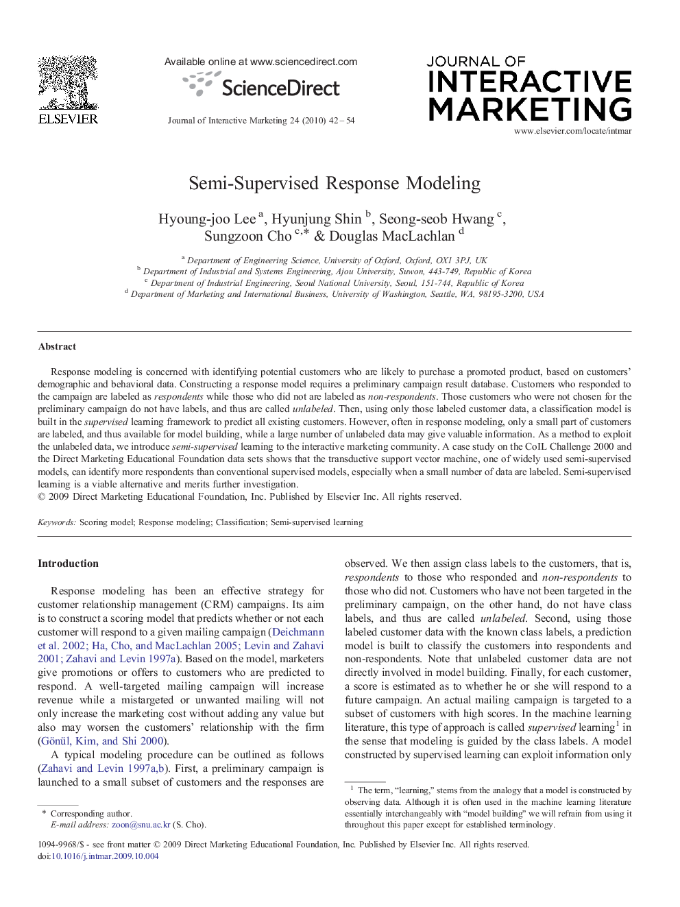 Semi-Supervised Response Modeling