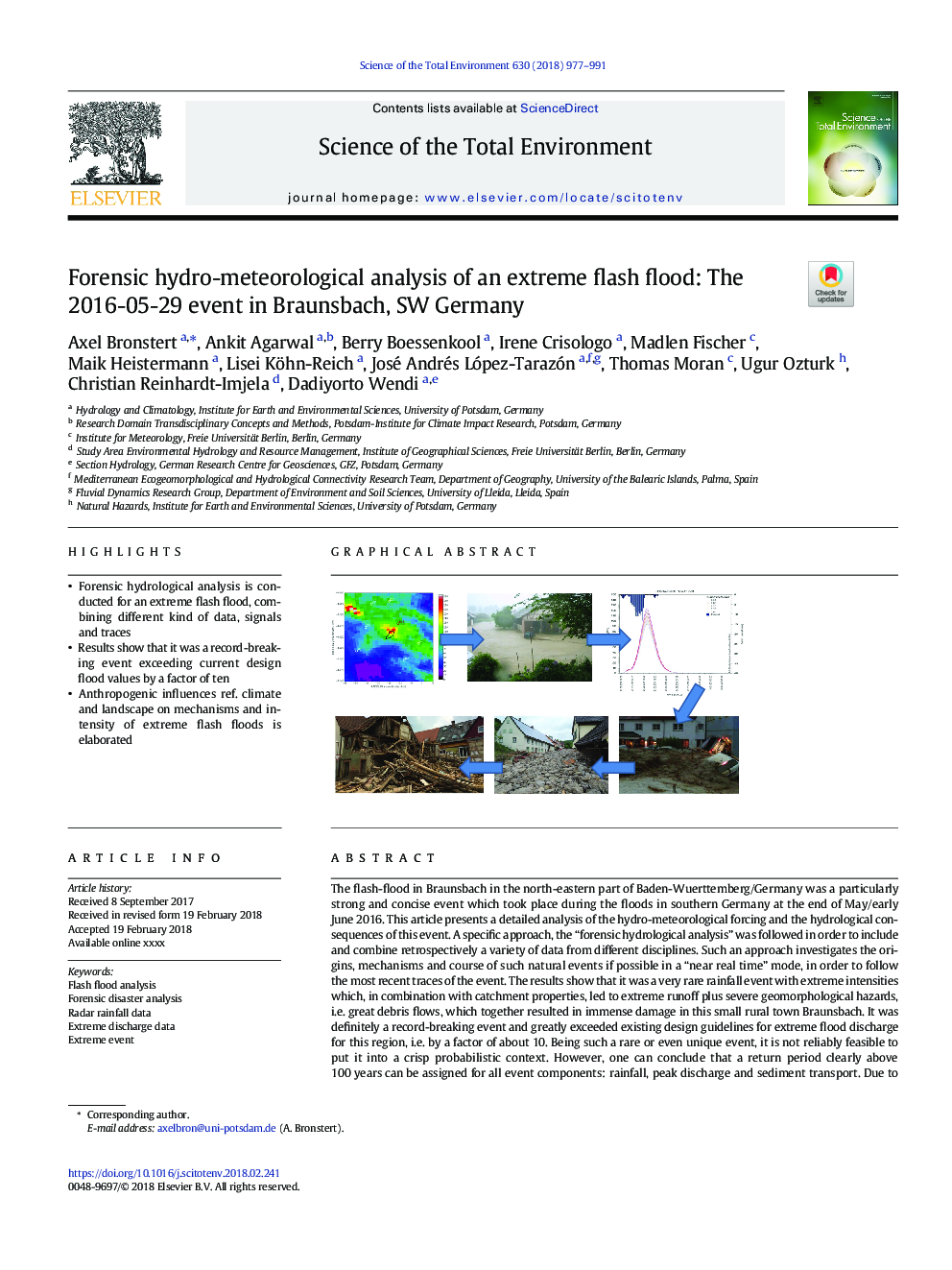 Forensic hydro-meteorological analysis of an extreme flash flood: The 2016-05-29 event in Braunsbach, SW Germany