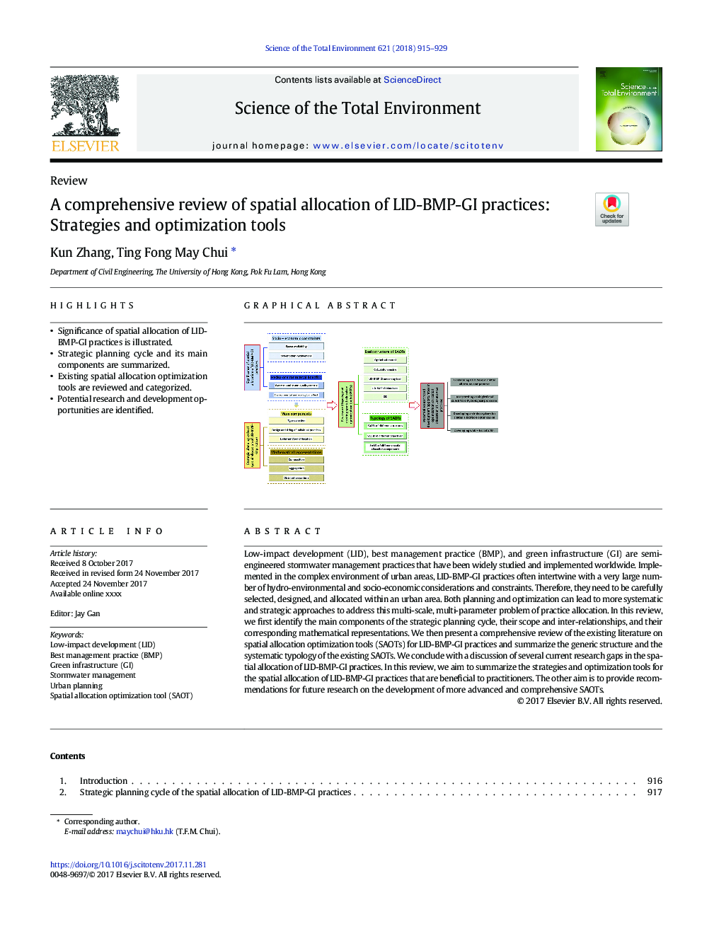 A comprehensive review of spatial allocation of LID-BMP-GI practices: Strategies and optimization tools