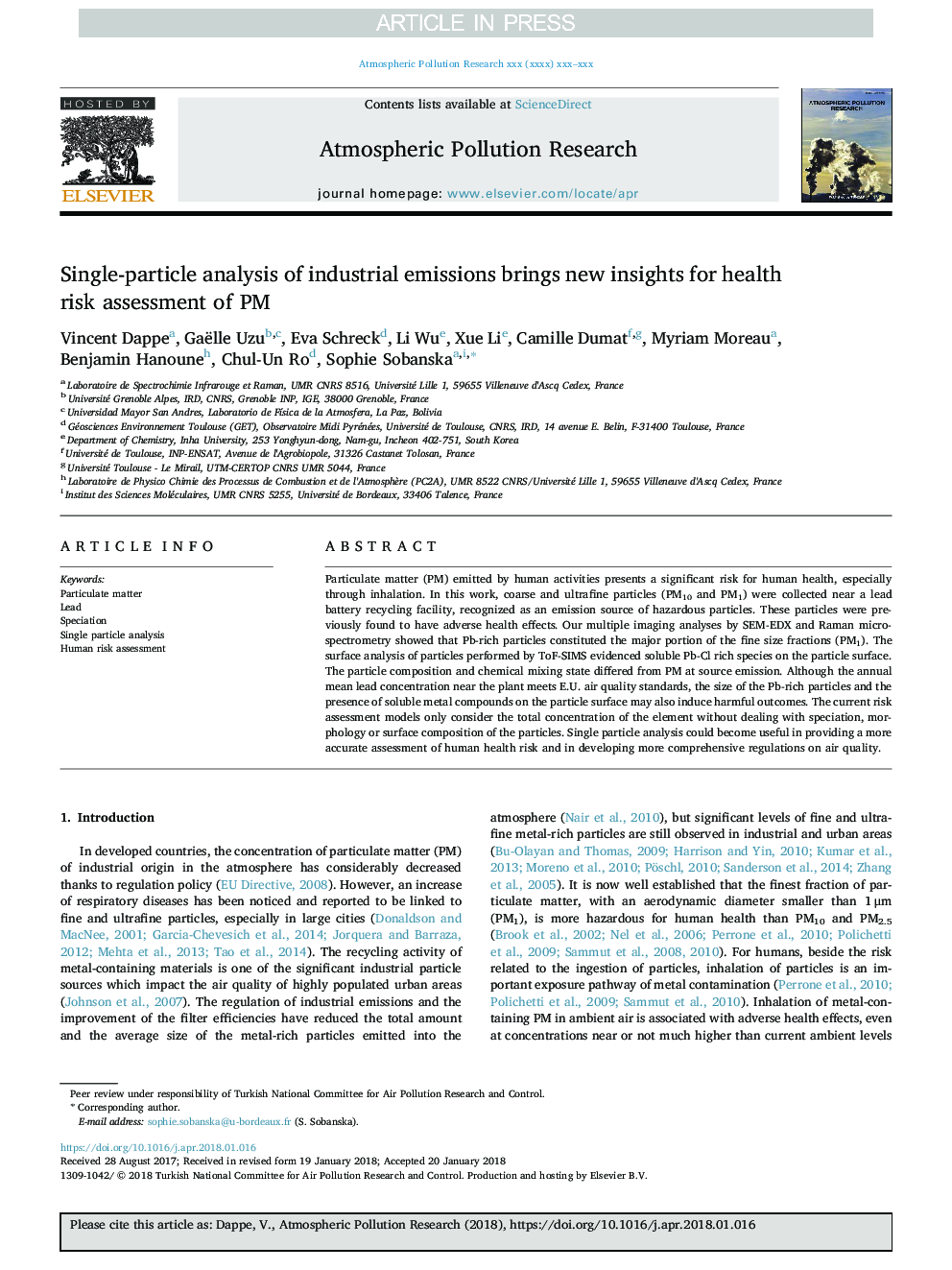 Single-particle analysis of industrial emissions brings new insights for health risk assessment of PM